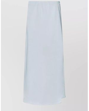 Calvin Klein Satin Knee-Length Asymmetric Skirt - White