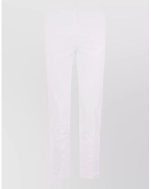 Incotex Straight Leg Pants Back Pockets Side - White