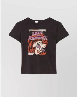 RE/DONE Graphic Print T-Shirt Romance - Black