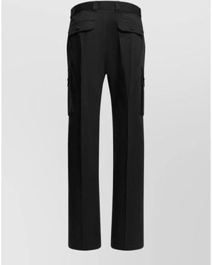 Givenchy Cotton Straight Leg Pants Cargo Style - Black
