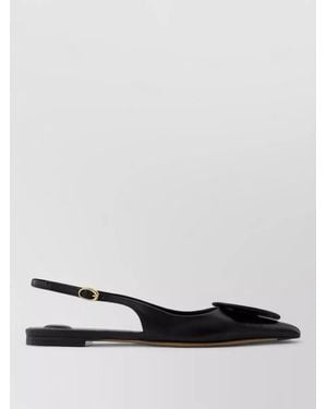 Jacquemus Duelo P Leather Slingback Ballerina Shoes - White