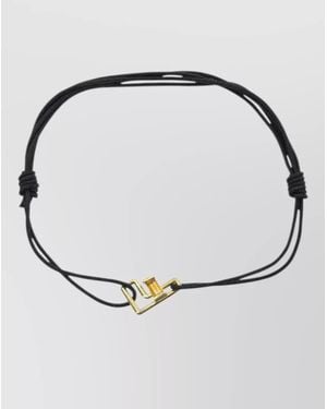 Aliita Letter F Charm Bracelet On Cord - Metallic