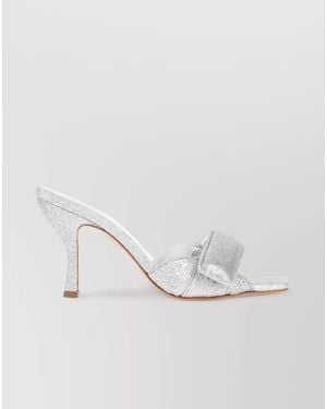 Gia Borghini Glitter Leather Sandals - White
