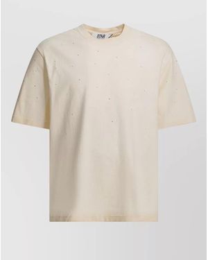 Golden Goose Crystal-Embellished Relaxed-Fit Cotton T-Shirt - Natural