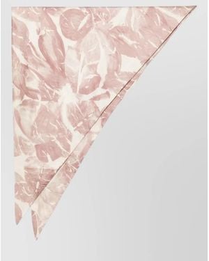 Alysi Floral-Print Silk Foulard - Pink