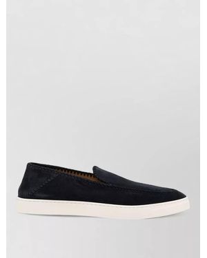 Giorgio Armani Leather Low Top Slip On Loafers - White