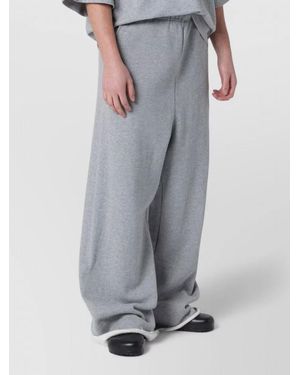 Entire studios Wide Leg Cotton Jogging Trousers Relaxed Fit - Grey