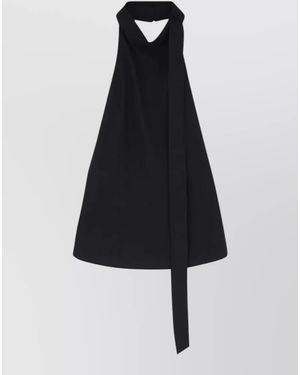 Alysi Bow Back Crew Neck Sleeveless Top - Blue