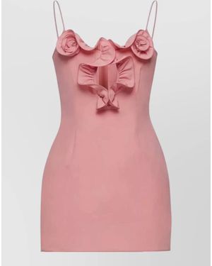 Magda Butrym Silk Cotton Floral-Detail Mini Dress - Pink