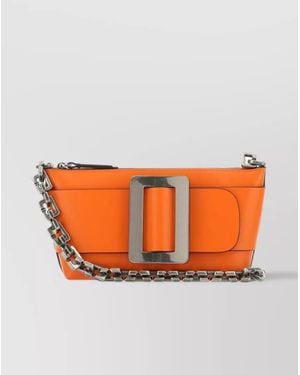 Boyy Buckle Strap Leather Shoulder Bag - Orange