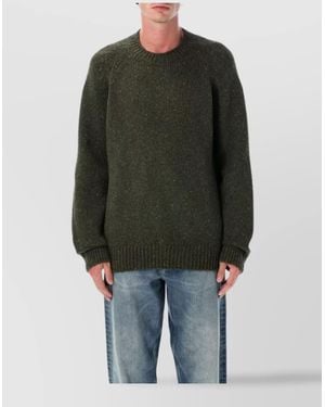 A.P.C. Textured Knit Sweater Raglan Sleeves - Green