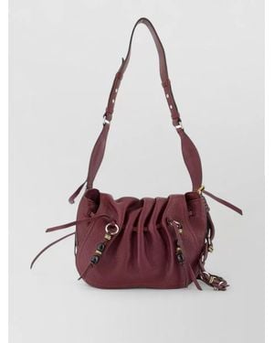Isabel Marant Bolton Shoulder Bag Leather Lambskin - Purple
