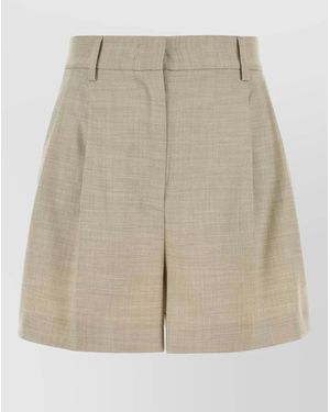 ANDAMANE Stretch Twill Masha Shorts Belt Loops - Natural