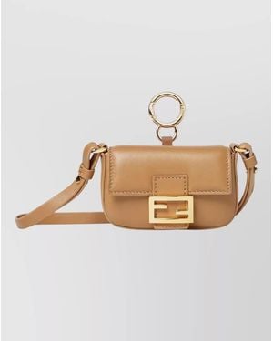 Fendi Logo Keyring Adjustable Strap Tone - White