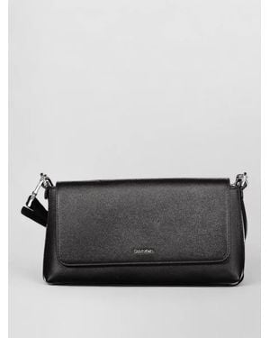 Calvin Klein Leather Clutch Bag - Gray