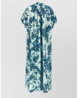 F.R.S For Restless Sleepers Cotton Floral-Print Maxi Dress - Blue