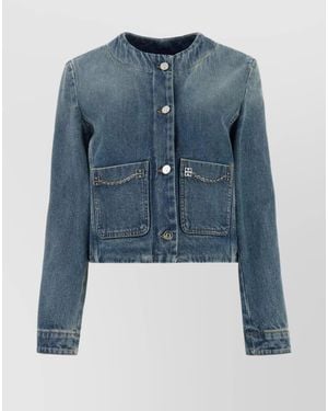 Givenchy Denim Crew-Neck Jacket - Blue