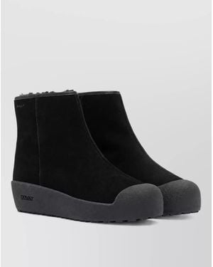 Bally Leather Platform Ankle Boots - Black