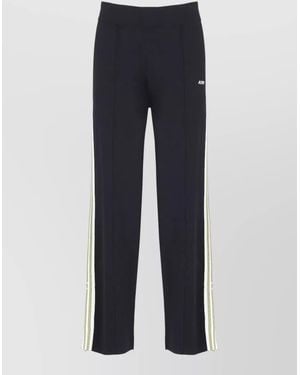 Autry Straight Leg Viscose Pants Contrasting Bands - Blue