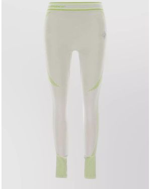 CASABLANCA Seamless Leggings Contrast Trim Elastic Waistband - White