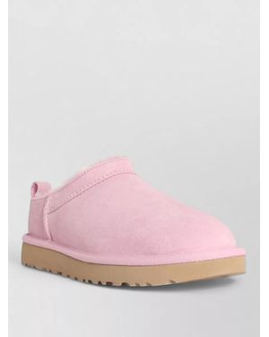 UGG Micro Suede Boots Pull Tab Rubber Sole - Pink
