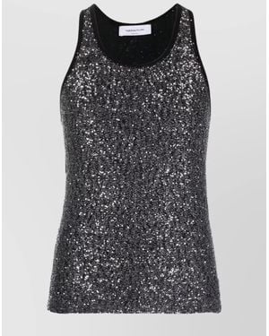 Fabiana Filippi Sequin-Embellished Knitted Sleeveless Tank Top - Black