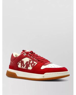 Amiri Low Top Calfskin Trainers Contrast Sole - Red