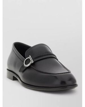 Ferragamo Leather Monk Shoes - Black