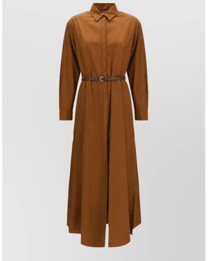 Max Mara Cotton Midi Dress - Brown