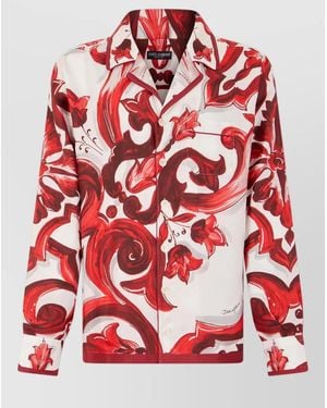 Dolce & Gabbana Long Sleeve Shirt Floral Pattern - Red