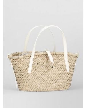 Coccinelle Raffia Beach Bag Shopper Shoulder Strap - Natural