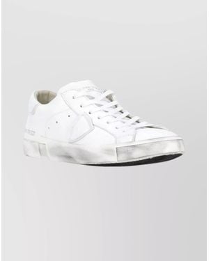 Philippe Model Low Top Sneakers Featuring Perforated Design - White