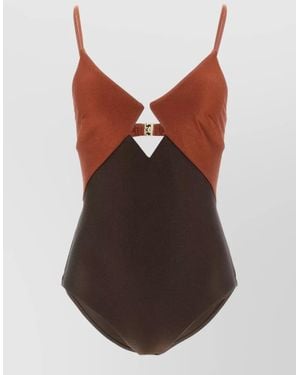 Zimmermann Aster One Piece Swimsuit Cut Out Design - Brown