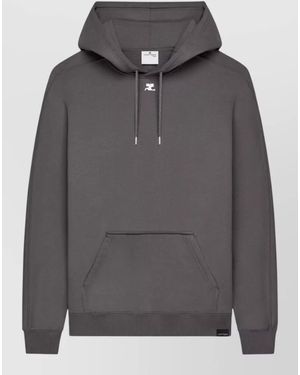 Courreges Hooded Jumper Nylon Silk Blend Knit - Grey