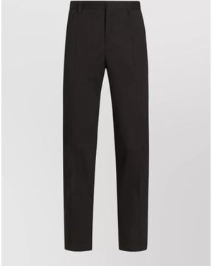 Dolce & Gabbana Pants Straight Leg Belt Loops Side Pockets - Black