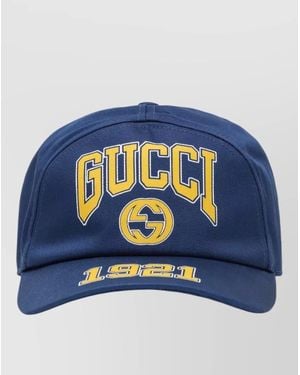 Gucci Curved Brim Structured Baseball Hat Design - Blue