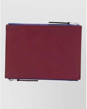 Paul Smith Leather Zip Pouch - Red