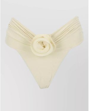 LaRevêche Bikini Brief Derya Floral Detail Ruched - White