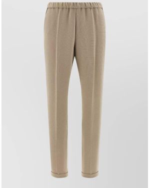 Alberto Biani Tapered Trousers - Natural