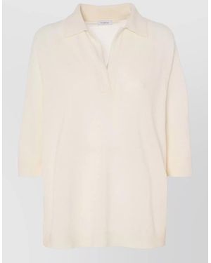Malo Cotton Polo Top - Natural