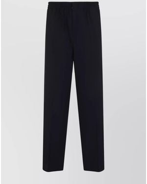 Bottega Veneta Wool Straight-Leg Trousers - Blue