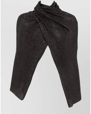 Cortana Silk Crinkled Stole - Black