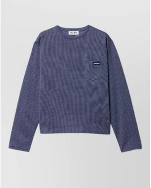 Miu Miu Jersey Crew Neck Long Sleeve Top - Blue