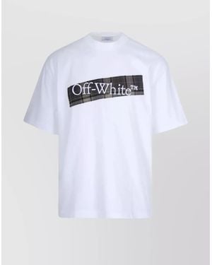 Off-White c/o Virgil Abloh Plaid Graphic Short Sleeve T-Shirt - White