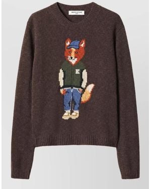 Maison Kitsuné Wool Jumper - Brown