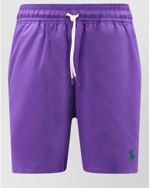 Polo Ralph Lauren Logo-Embroidered Swim Shorts - Purple