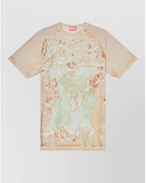 DIESEL Nylon Silk Blend Graphic Print T Shirt - Multicolour