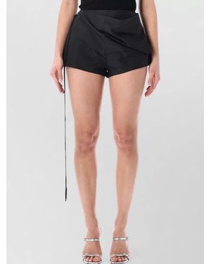 DIESEL High Waist Wrap Detail Smooth Finish Shorts - Black