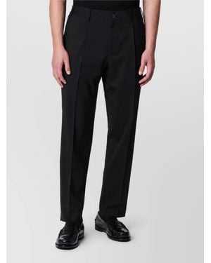 Santaniello Wool Straight-Leg Pants - Black