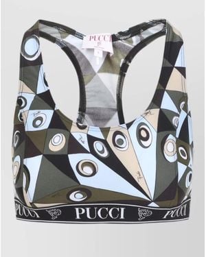 PUCCI Signature Print Tech Bra Top Racerback - Metallic
